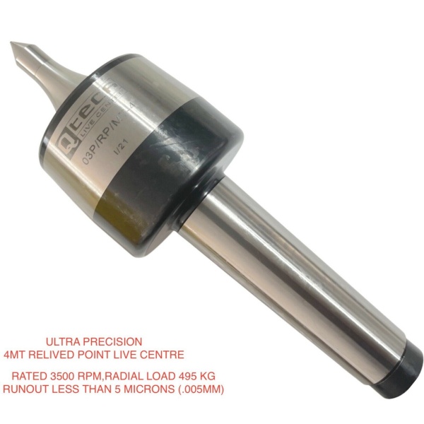 Qtech 4MT Precision CNC Relieved Point Revolving Centre QT/03P/RP/MT-4